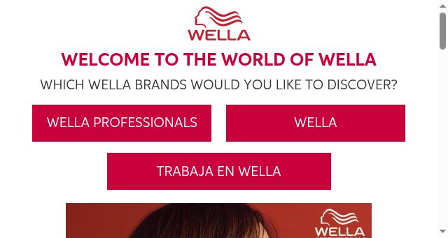 Screenshot of wella.com