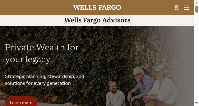 Screenshot of wellsfargoadvisors.com