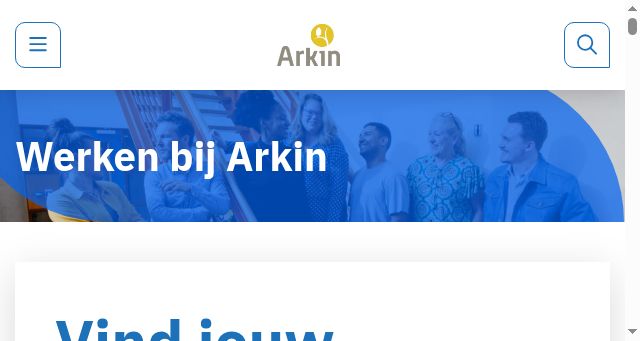 Screenshot of werkenbijarkin.nl