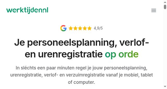 Screenshot of werktijden.nl