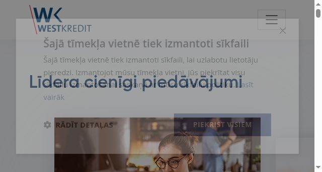Screenshot of westkredit.lv