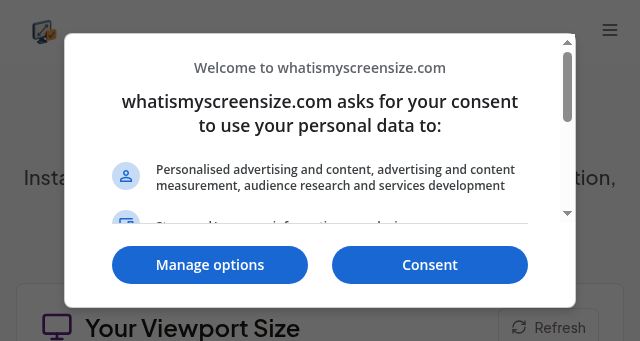 Screenshot of whatismyscreensize.com