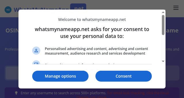 Screenshot of whatsmynameapp.net