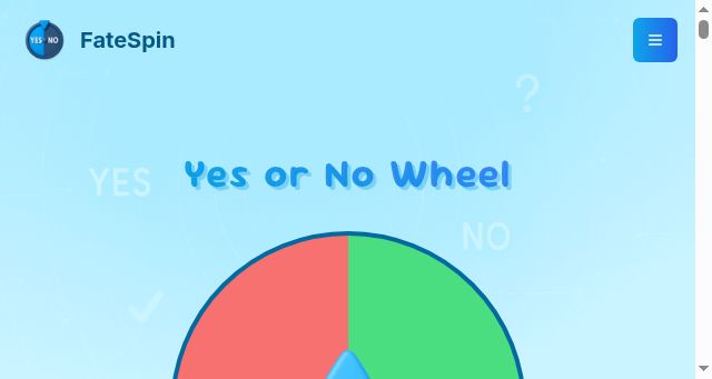 Screenshot of wheelofyesorno.com
