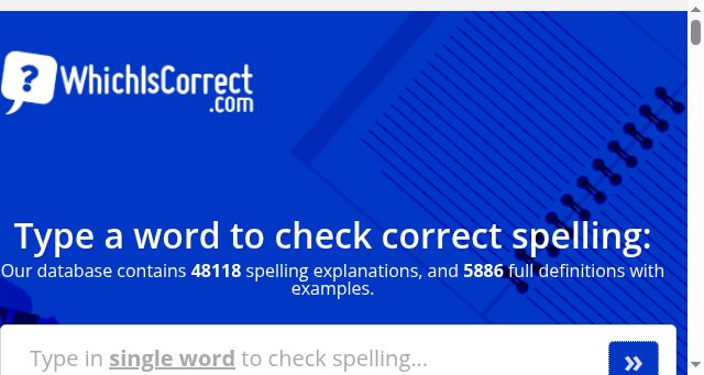 Screenshot of whichiscorrect.com