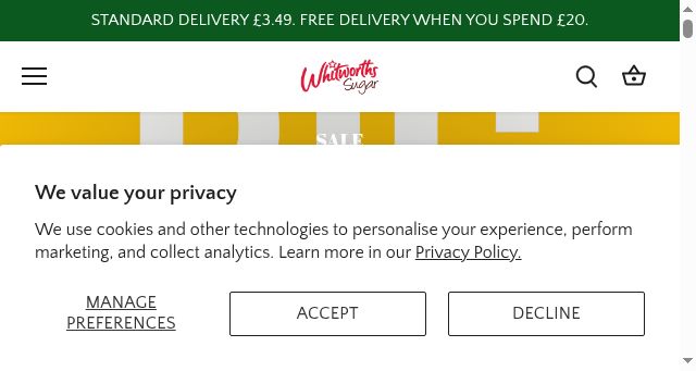 Screenshot of whitworths-sugar.co.uk