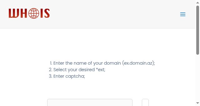 Screenshot of whois.az