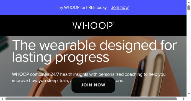 Screenshot of whoop.com
