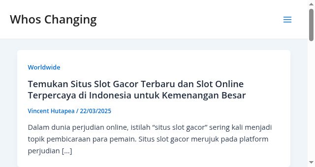 Screenshot of whoschanging.co.uk
