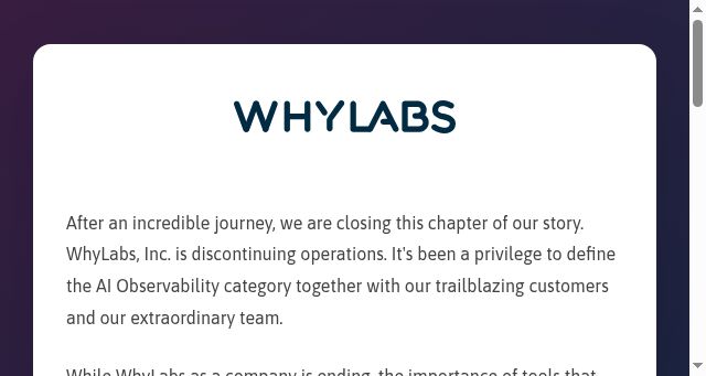 Screenshot of whylabs.ai