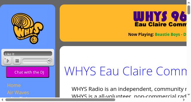 Screenshot of whysradio.org