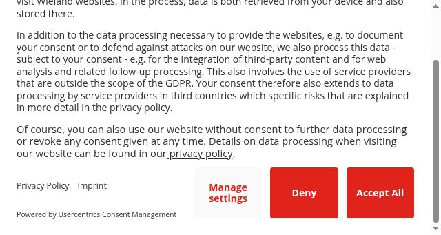 Screenshot of wieland.com