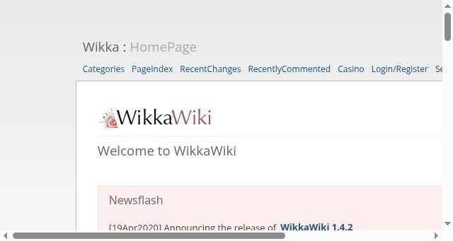 Screenshot of wikkawiki.org