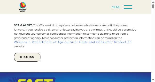 Screenshot of wilottery.com