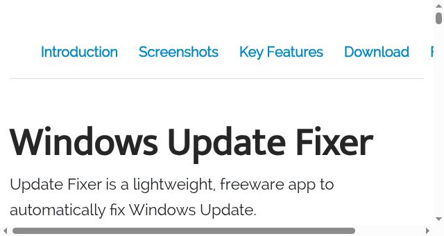 Screenshot of winupdatefixer.com