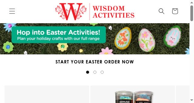 Screenshot of wisdomactivities.com.au