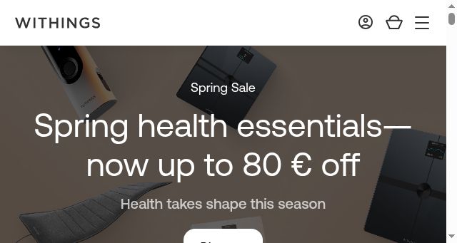 Screenshot of withings.com