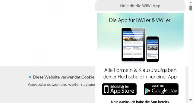 Screenshot of wiwi-online.de