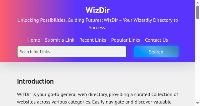 Screenshot of wizdir.com