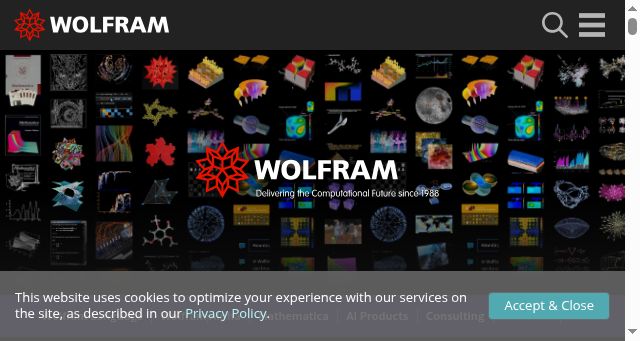 Screenshot of wolfram.com