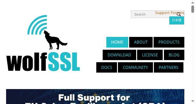 Screenshot of wolfssl.com