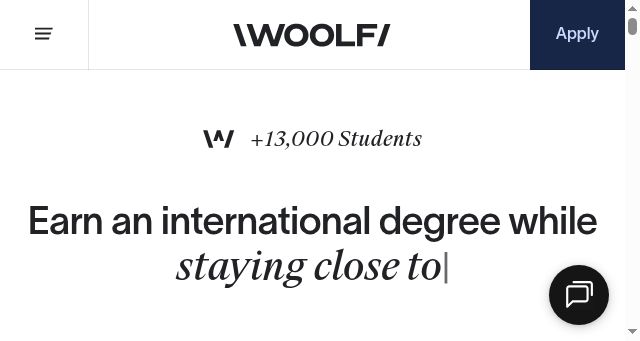 Screenshot of woolf.university