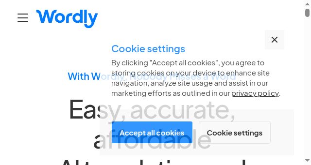 Screenshot of wordly.ai