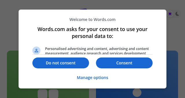 Screenshot of words.com