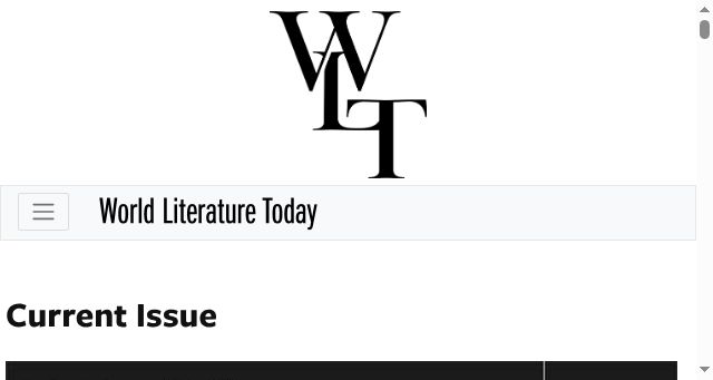 Screenshot of worldliteraturetoday.org