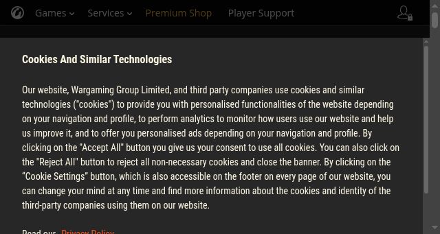 Screenshot of worldoftanks.eu