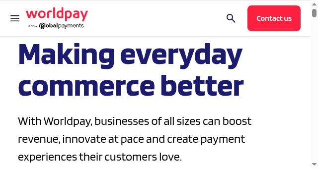 Screenshot of worldpay.com