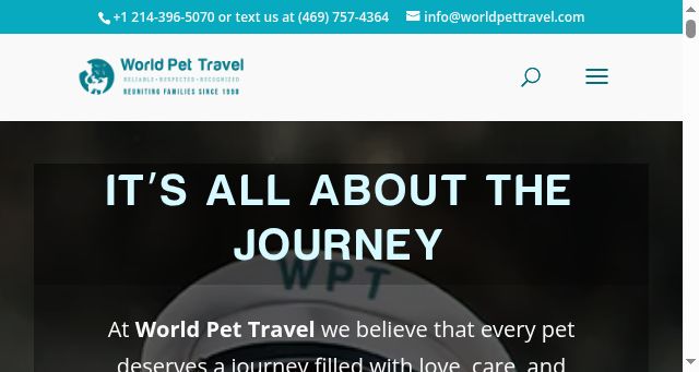 Screenshot of worldpettravel.com