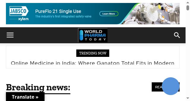 Screenshot of worldpharmatoday.com