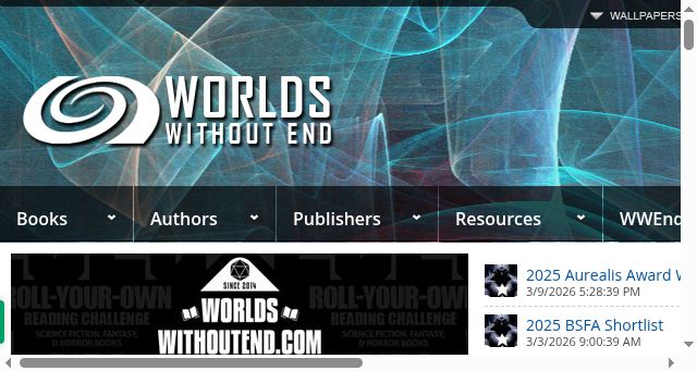 Screenshot of worldswithoutend.com