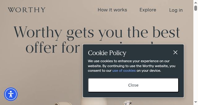 Screenshot of worthy.com