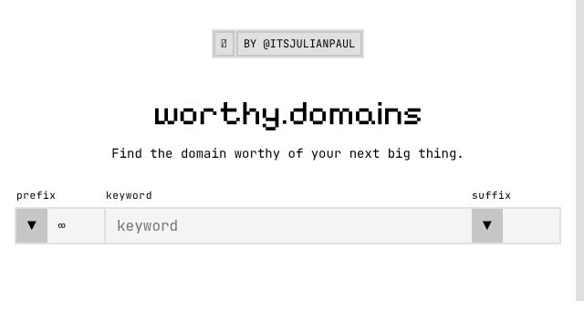 Screenshot of worthy.domains