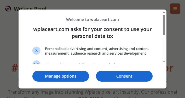 Screenshot of wplaceart.com