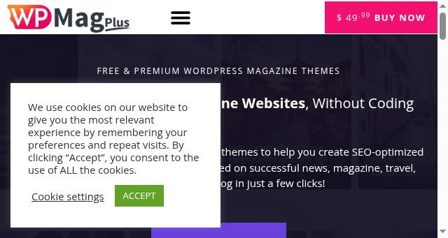 Screenshot of wpmagplus.com