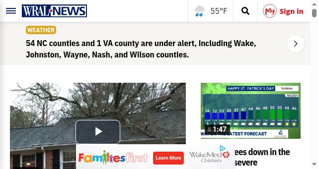 Screenshot of wral.com