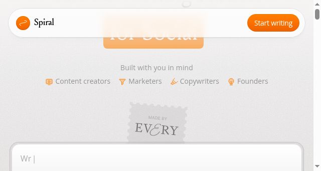 Screenshot of writewithspiral.com