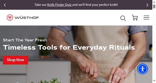 Screenshot of wusthof.com