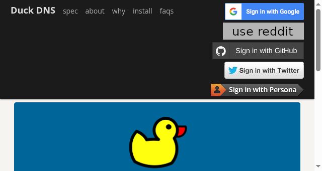 Screenshot of www.duckdns.org