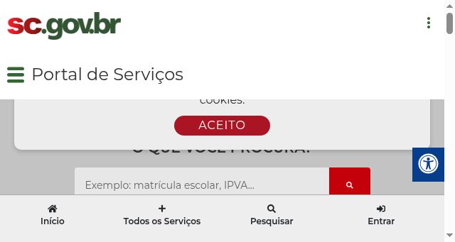 Screenshot of www.sc.gov.br