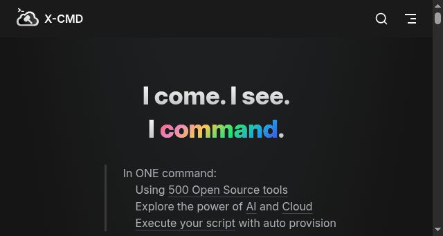 Screenshot of x-cmd.com