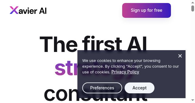 Screenshot of xavier.ai
