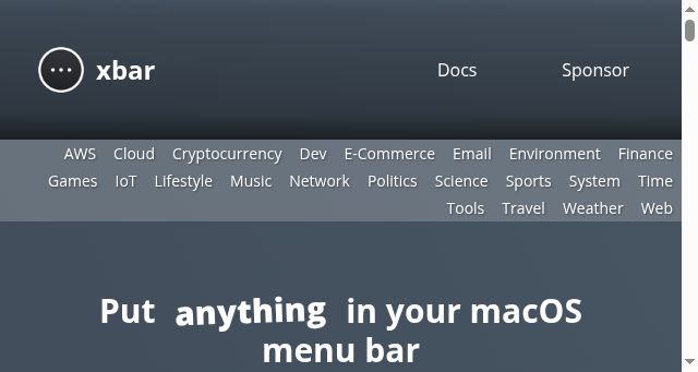 Screenshot of xbarapp.com