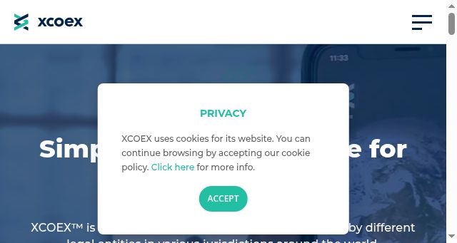 Screenshot of xcoex.com