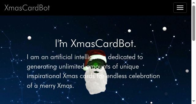 Screenshot of xmascardbot.com