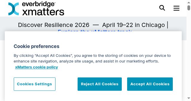 Screenshot of xmatters.com