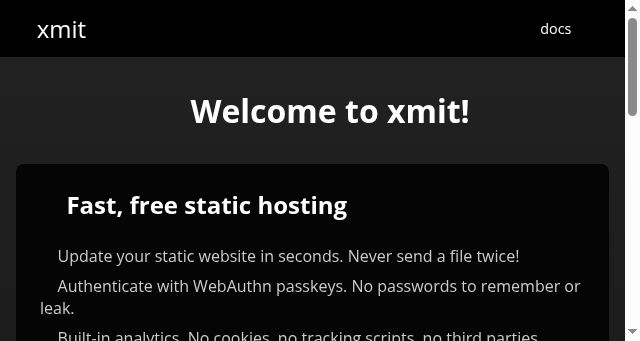 Screenshot of xmit.co